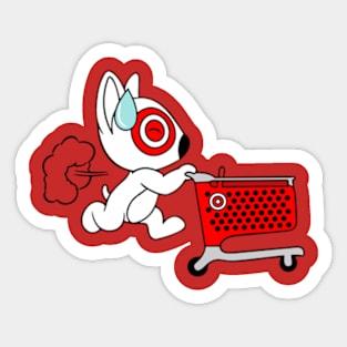 Funny Dog Bullseye Team Member Sticker